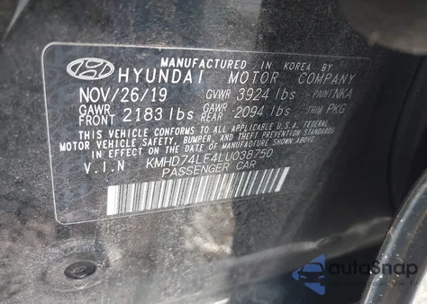 2020 Hyundai Elantra Se из США, поврежденный, VIN KMHD74LF4LU038750